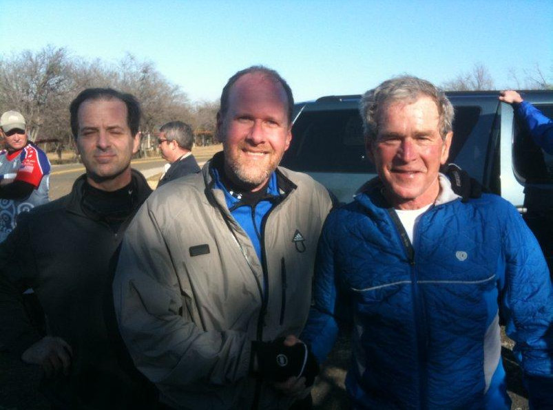 Spiderman with President George W. Bush